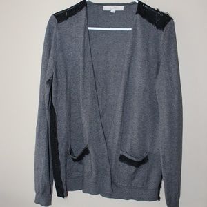 Ann Taylor LOFT Open Cardigan Sweater Sz L Lace